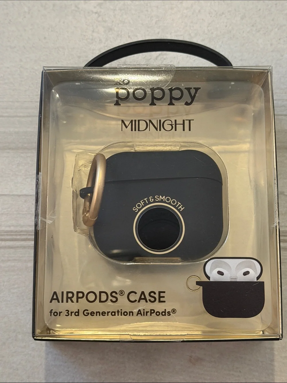 poppy Midnight Soft & Smooth Black AirPods 3rd Gen Case